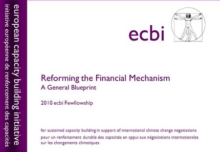 European capacity building initiativeecbi Reforming the Financial Mechanism A General Blueprint 2010 ecbi Fewllowship european capacity building initiative.