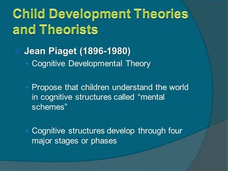 Child Development Theories and Theorists