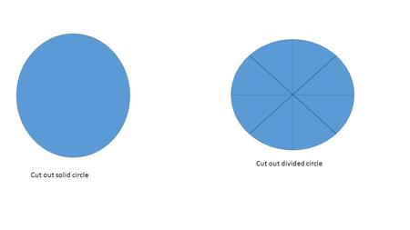 Cut out solid circle Cut out divided circle. Lay solid circle on top of divided circle and trace 1 wedge (piece of pie) onto your solid circle Lift your.