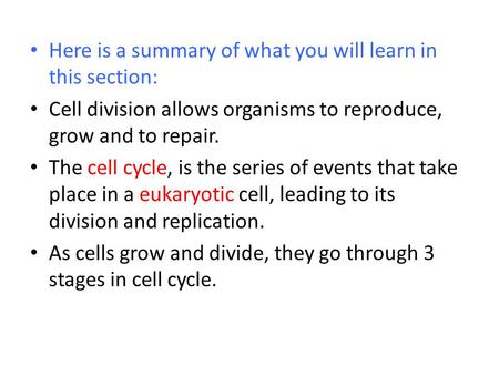 Here is a summary of what you will learn in this section: