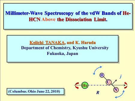 Millimeter-Wave Spectroscopy of the vdW Bands of He- HCN the Dissociation Limit. Millimeter-Wave Spectroscopy of the vdW Bands of He- HCN Above the Dissociation.