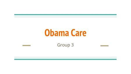 Obama Care Group 3. Temporary High Risk Pool This will provide Temporary Health coverage to individuals with Pre-existing conditions. Us citizens who.