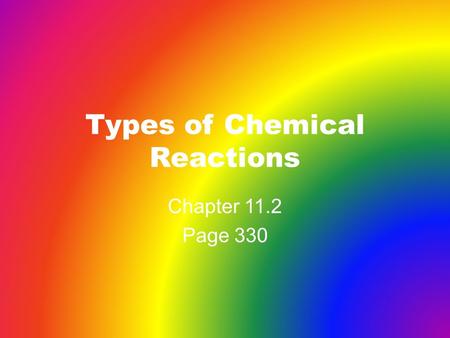 Types of Chemical Reactions