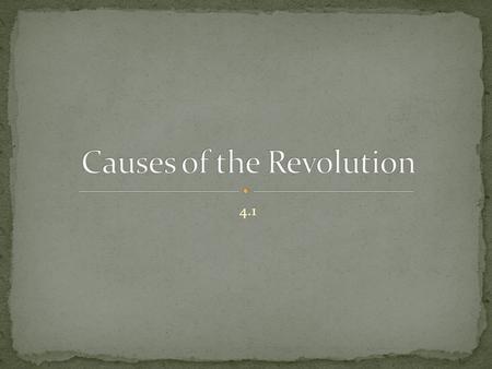 Causes of the Revolution