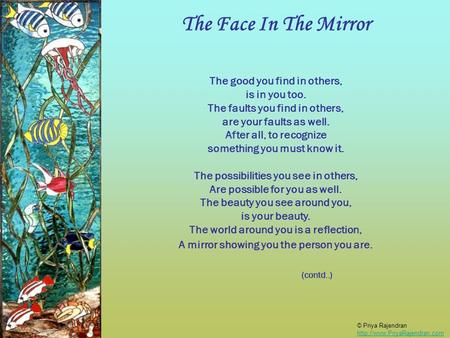 The Face In The Mirror (contd..)