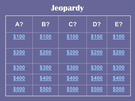 Jeopardy A?B?C?D?E? $100 $200 $300 $400 $500 ANSWER This drove many Europeans out of their countries to New York….