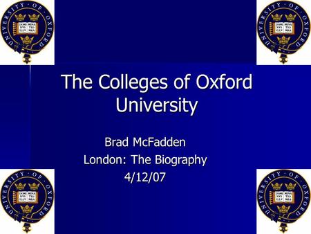 The Colleges of Oxford University