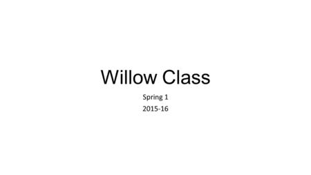 Willow Class Spring 1 2015-16.