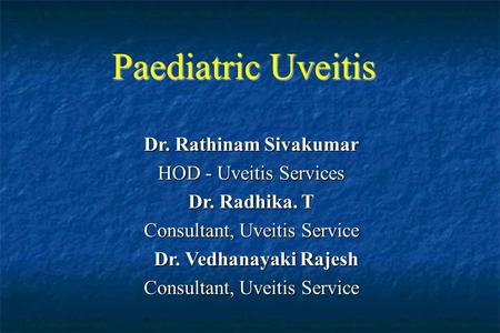 Consultant, Uveitis Service