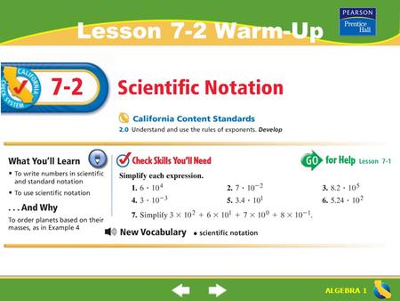 Lesson 7-2 Warm-Up.