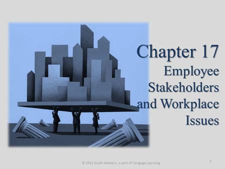 Chapter 17 Employee Stakeholders and Workplace Issues © 2012 South-Western, a part of Cengage Learning 1.