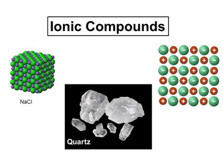 Ionic Compounds NaCl Quartz.