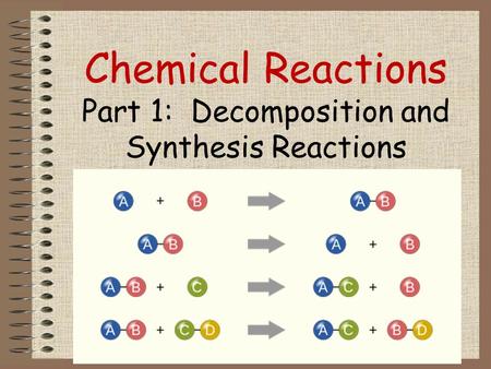 Chemical Reactions Part 1: Decomposition and Synthesis Reactions.