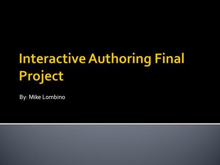 Interactive Authoring Final Project