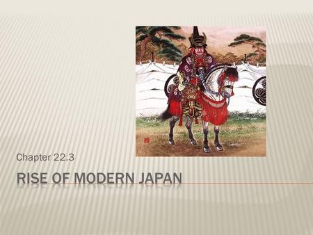 Chapter 22.3 Rise of Modern Japan.