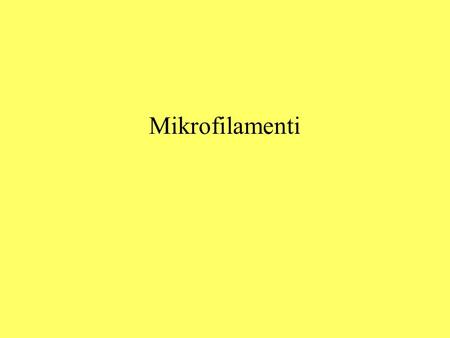 Mikrofilamenti.