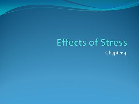 Chapter 4. Warning Signs of Stress Cognitive Symptoms Memory problems Inability to concentrate Anxious Worry Forgetful.