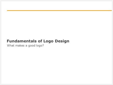 Fundamentals of Logo Design