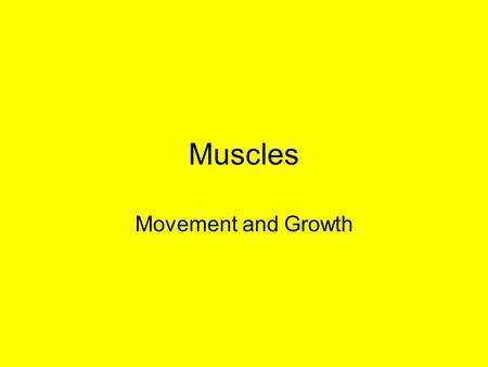 Muscles Movement and Growth. Lesson Objectives To be able to; 1.Recall previous learning on muscles. 2.Explain what is meant by the following terms; Agonist.