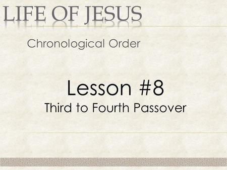 Chronological Order Lesson #8 Third to Fourth Passover.