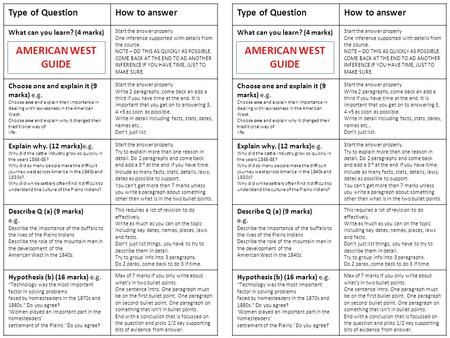 Type of QuestionHow to answer What can you learn? (4 marks) Start the answer properly One inference supported with details from the source. NOTE – DO THIS.