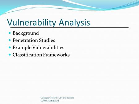 Vulnerability Analysis