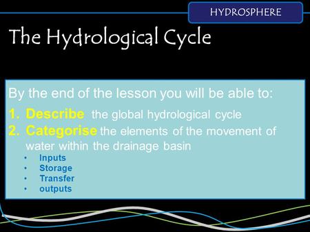 The Hydrological Cycle