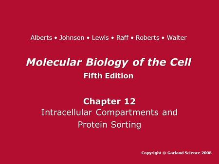 Molecular Biology of the Cell