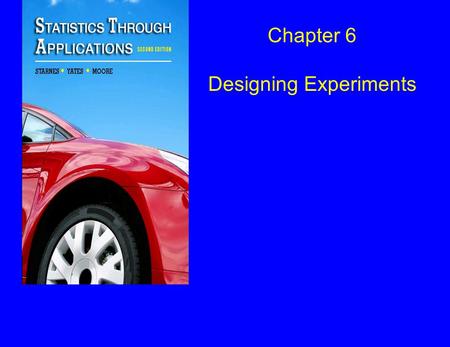 Chapter 6 Designing Experiments. Is it ethical? A promising new drug has been developed for treating cancer in humans. Researchers want to administer.