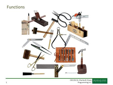 CSE 251 Dr. Charles B. Owen Programming in C1 Functions.