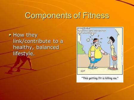 Components of Fitness How they link/contribute to a healthy, balanced lifestyle.