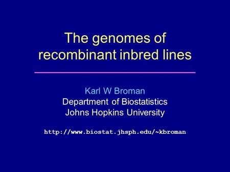 The genomes of recombinant inbred lines