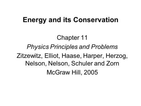 Energy and its Conservation