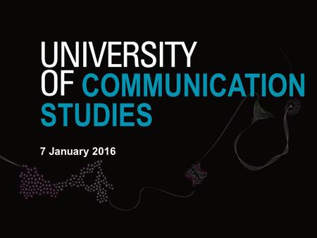 COMMUNICATION STUDIES 7 January 2016. MASTER Communication Studies (CS) The masterprogramma CS is a one year study programme (60 EC) The masterprogramme.