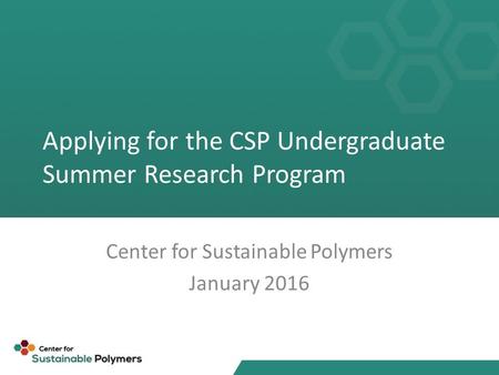 Applying for the CSP Undergraduate Summer Research Program