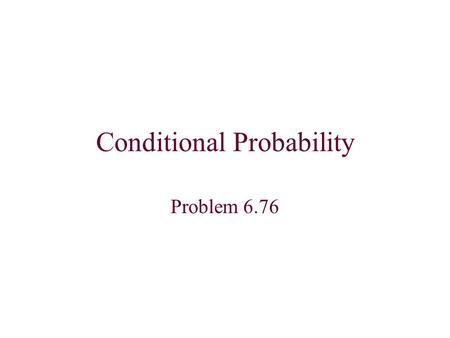 Conditional Probability