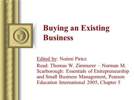 Buying an Existing Business