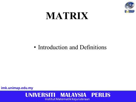 Introduction and Definitions