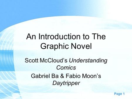 An Introduction to The Graphic Novel