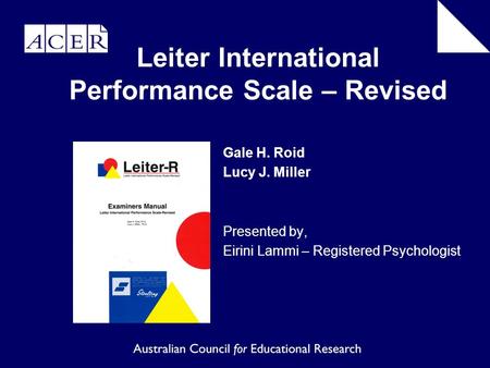 Leiter International Performance Scale – Revised