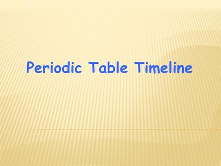 Periodic Table Timeline