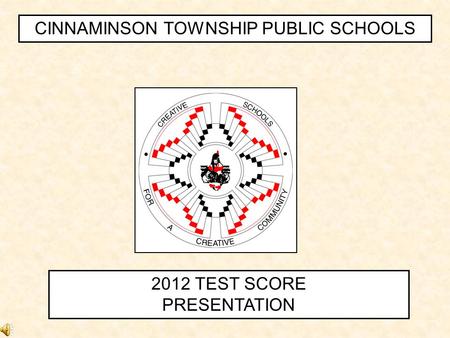 CINNAMINSON TOWNSHIP PUBLIC SCHOOLS 2012 TEST SCORE PRESENTATION.