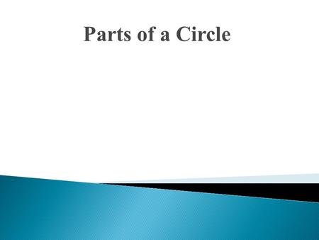 Parts of a Circle.