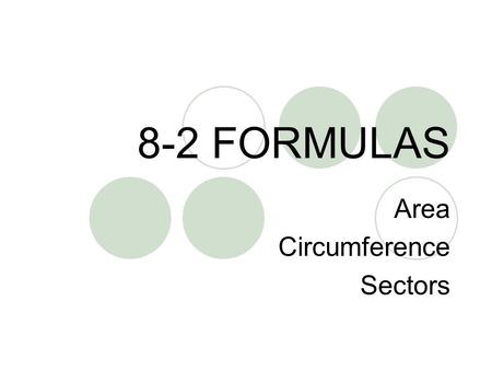 Area Circumference Sectors