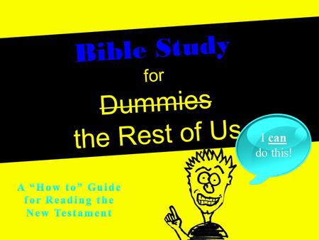 Bible Study for Dummies the Rest of Us I can do this!