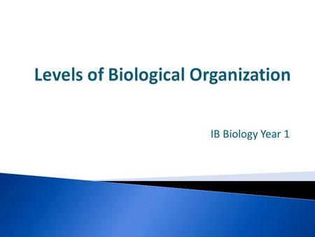 Levels of Biological Organization