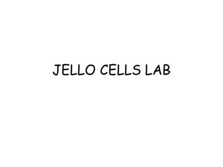 JELLO CELLS LAB.