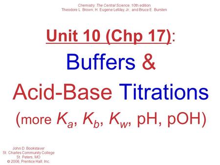 Chemistry, The Central Science, 10th edition