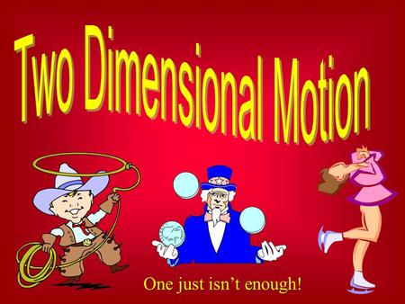 One just isn’t enough! Four Major Types of Two Dimensional Motion 1. Projectile Motion 2. Circular Motion 3. Rotational Motion 4. Periodic Motion.