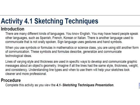 Lesson 4- Sketching and Dimensioning Techniques